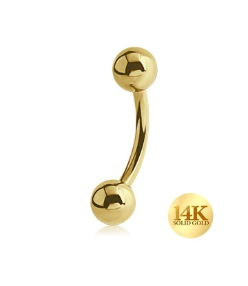 14K Gold Bananas Ball Basic Piercing 14KY BNB (MOQ 10 pcs)